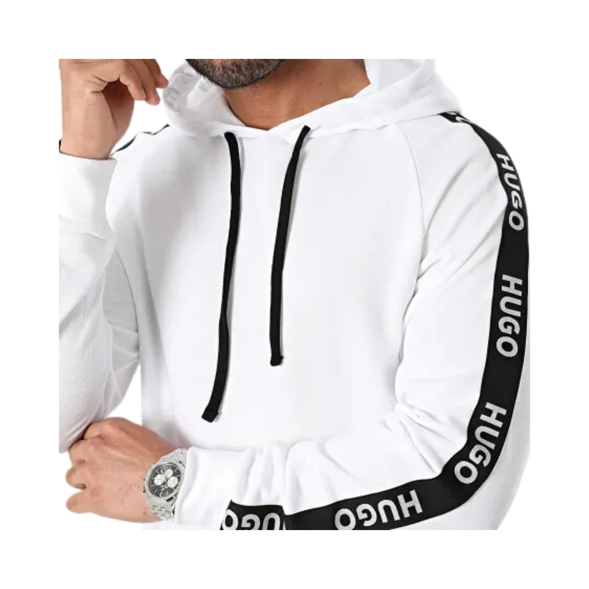 Sporty Logo Hoodie - White