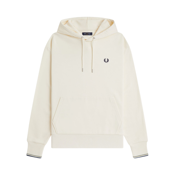 Tipped Hooded Sweatshirt - Ecru