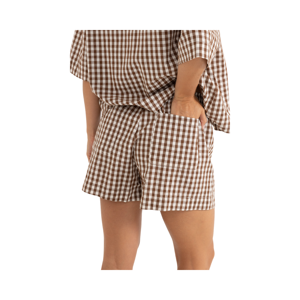 Birdie Gingham Shorts - Brown