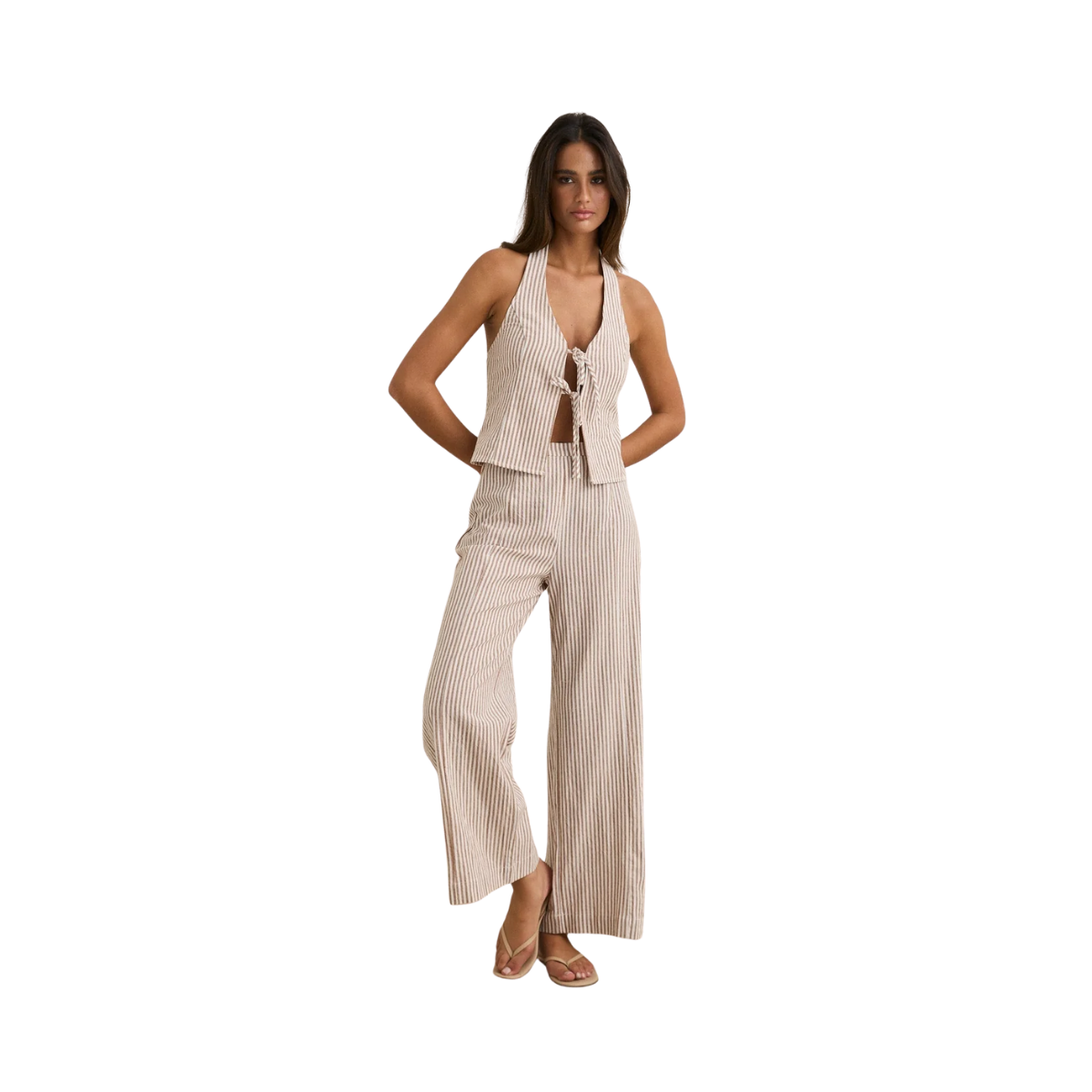 Louise Wide Leg Pant - Tan