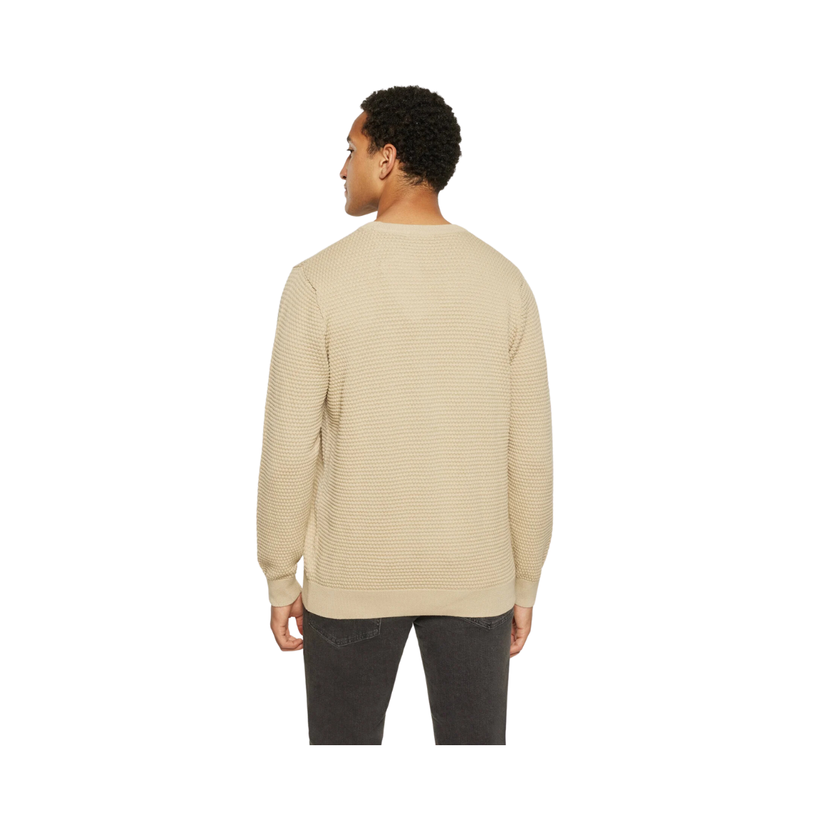Bubble Knit Crew Neck - Light feather gray