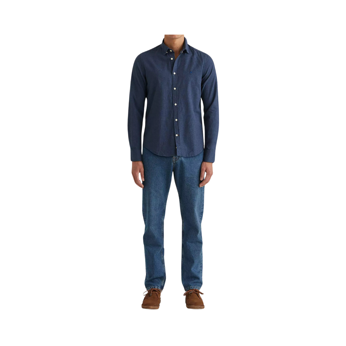 Watts Flannel Shirt-Slim Fit - Navy