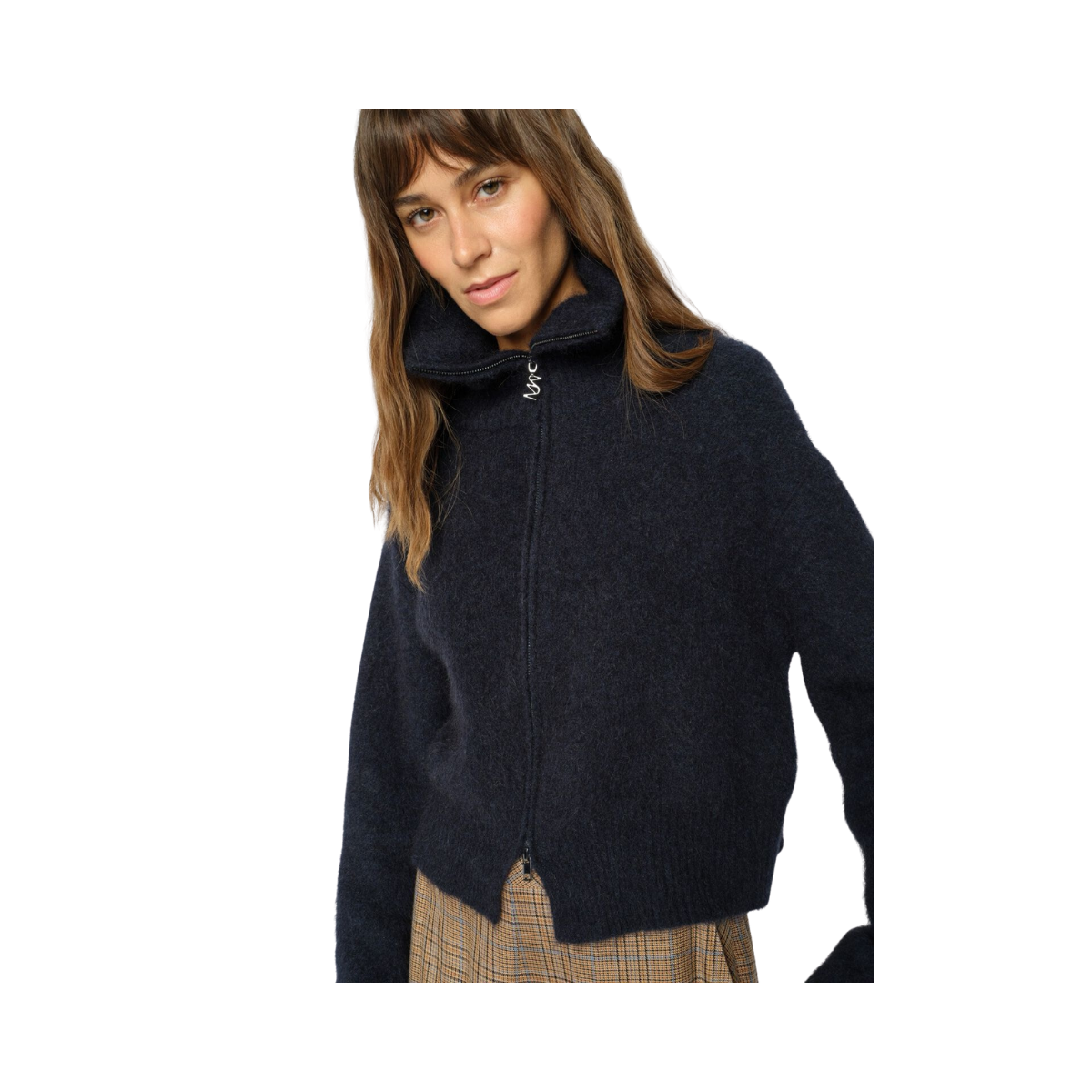 MMHulda Knit Zip Cardigan - Salute Navy