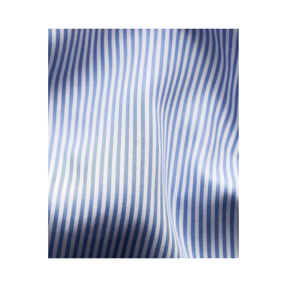 Cut Away Slim Bengal Striped Fine Twill Shirt - Blue