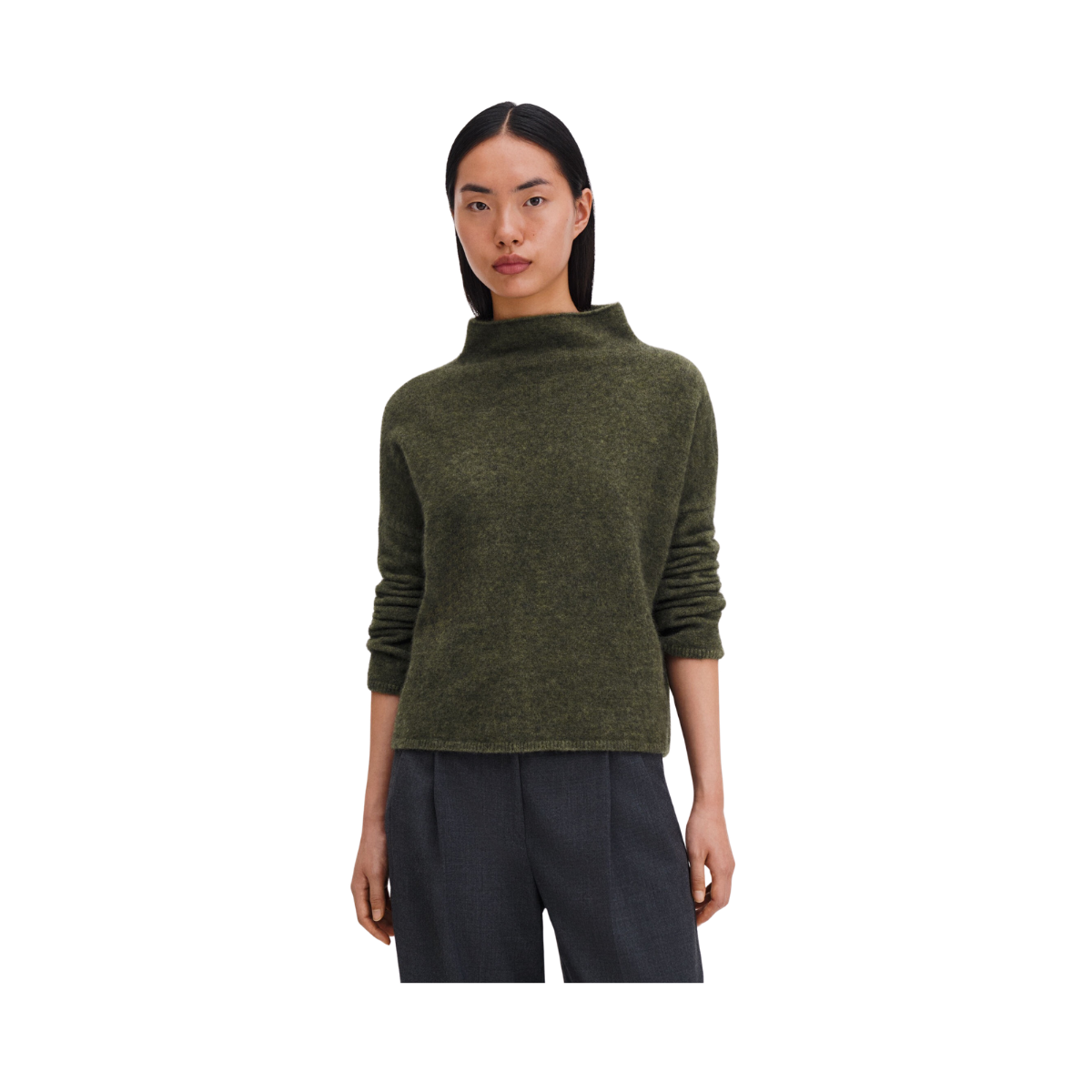 Mika Yak Funnelneck Sweater - Laurel Green