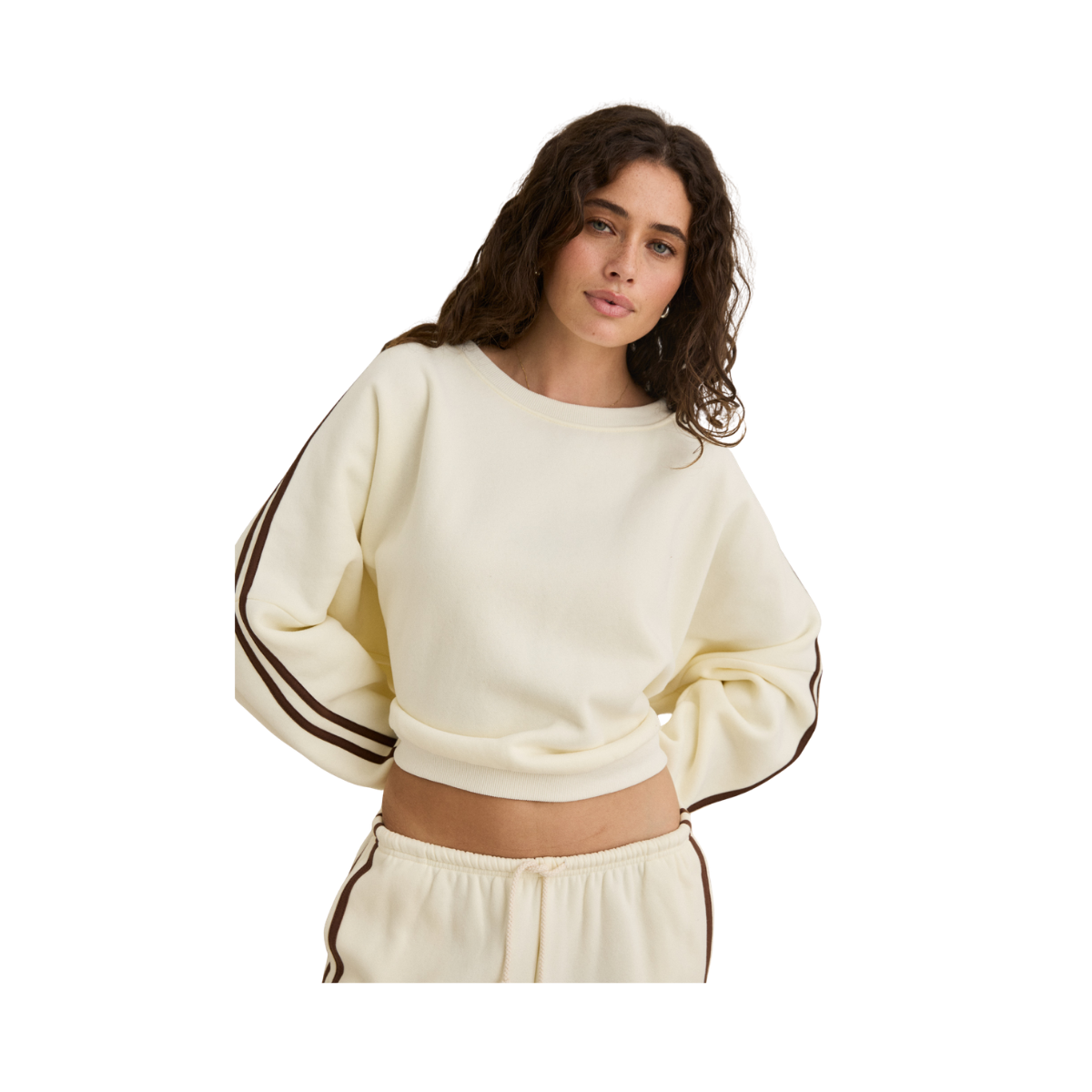 Contrast Sweatshirt - CREAM