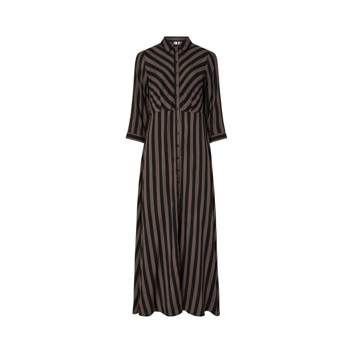 YASSavanna Long Shirt Dress - Chocolate brown