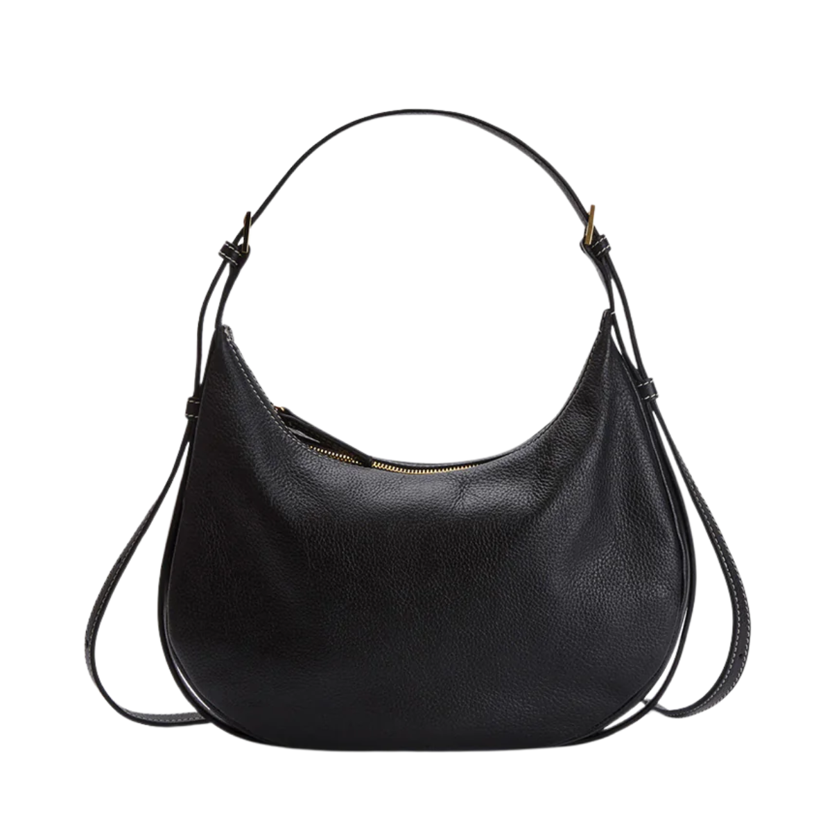 Liveri Leather Small Hobo Bag - Black
