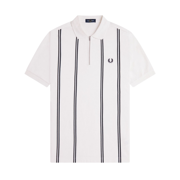 Vertical Stripe Polo - Snow white