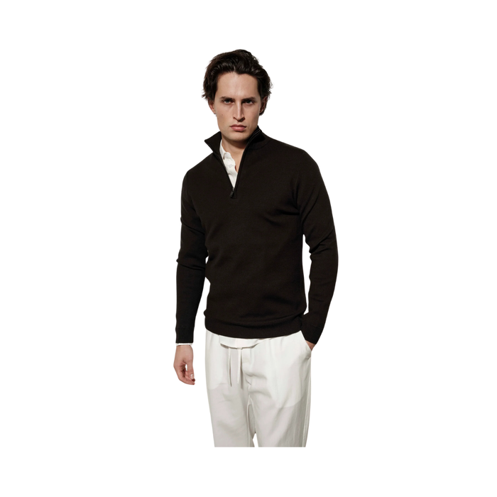 Leo Half Zip Knit - Black