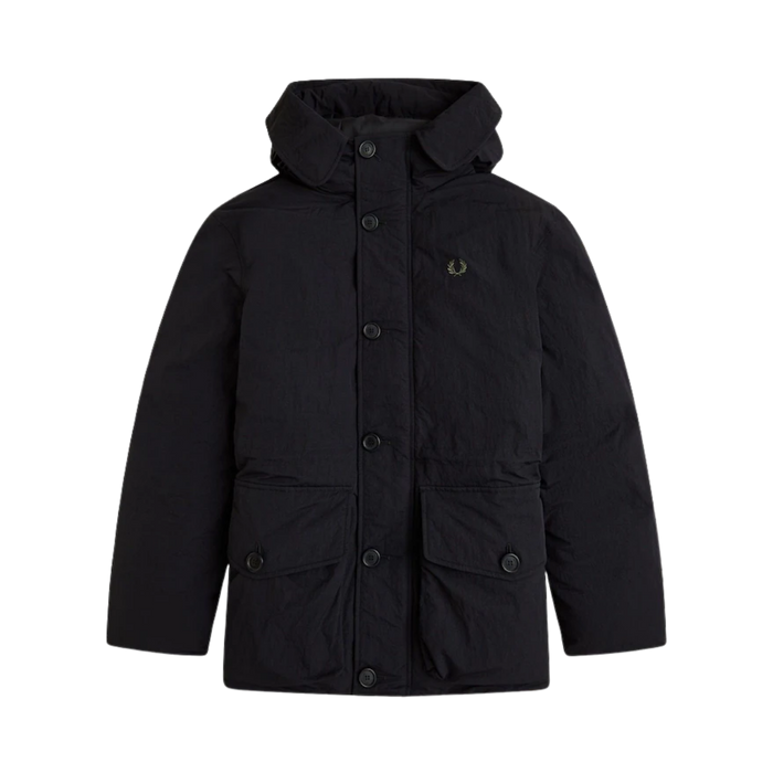 Padded Patch Pocket Parka - Black