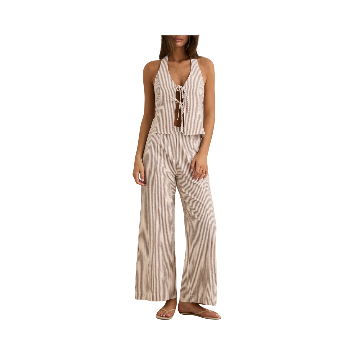 Louise Wide Leg Pant - Tan