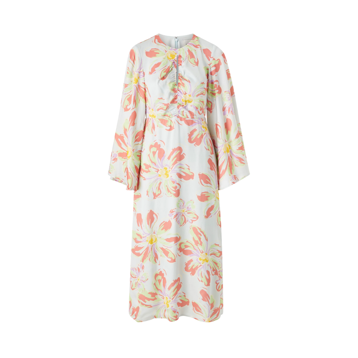 Isadora Wide Sleeve Midi Dress - Blue