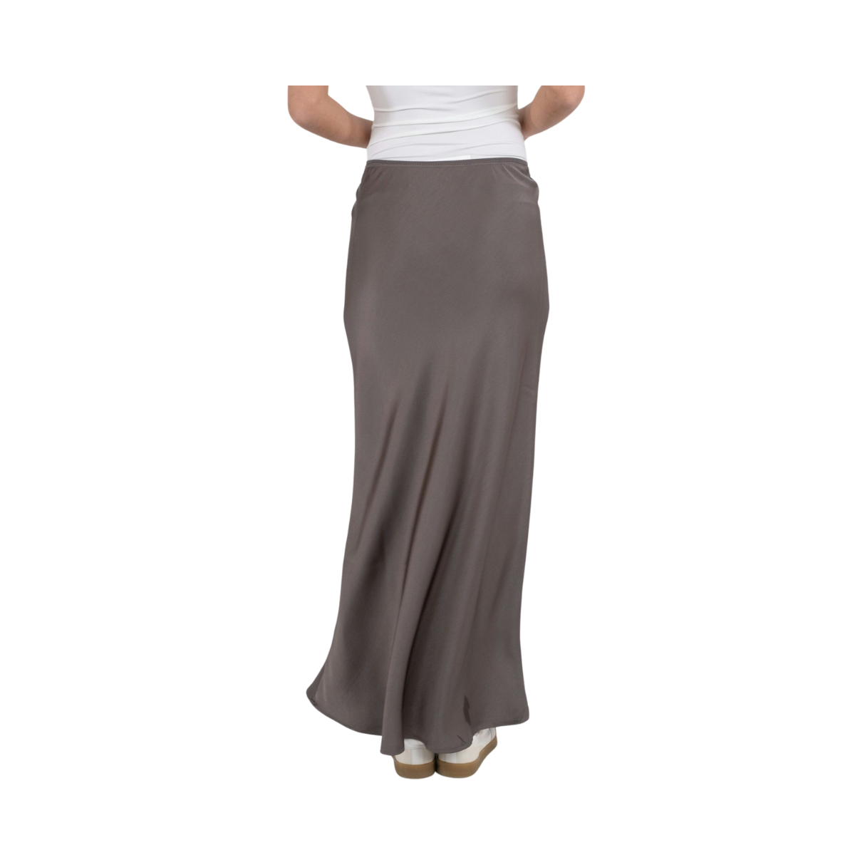 Vicky Heavy Sateen Skirt - Grey