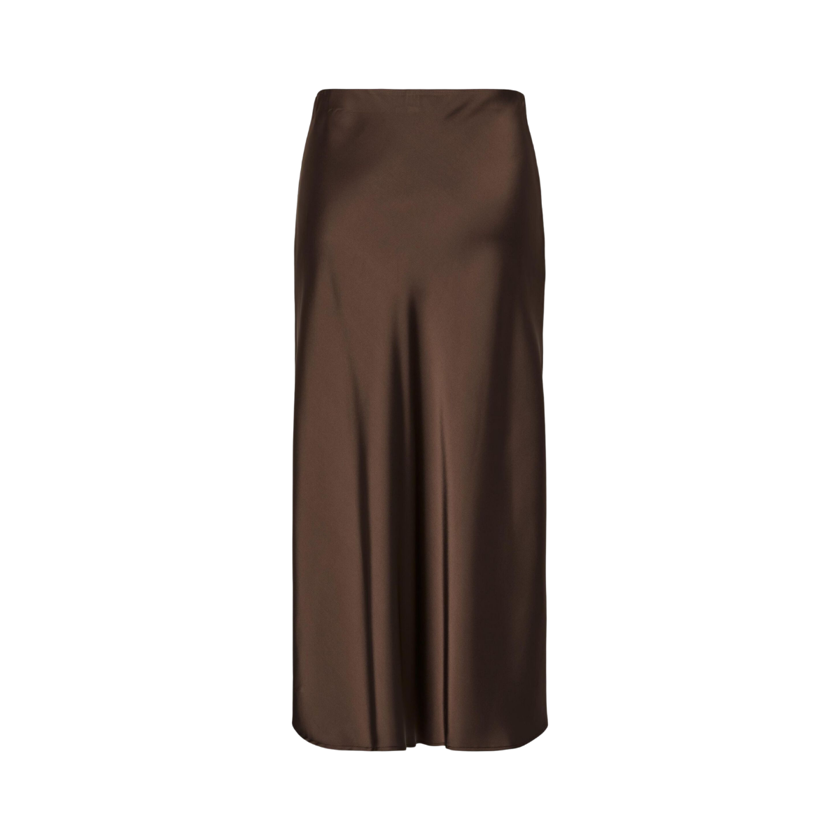 YASPella Highwaist Midi Skirt - Chocolate brown