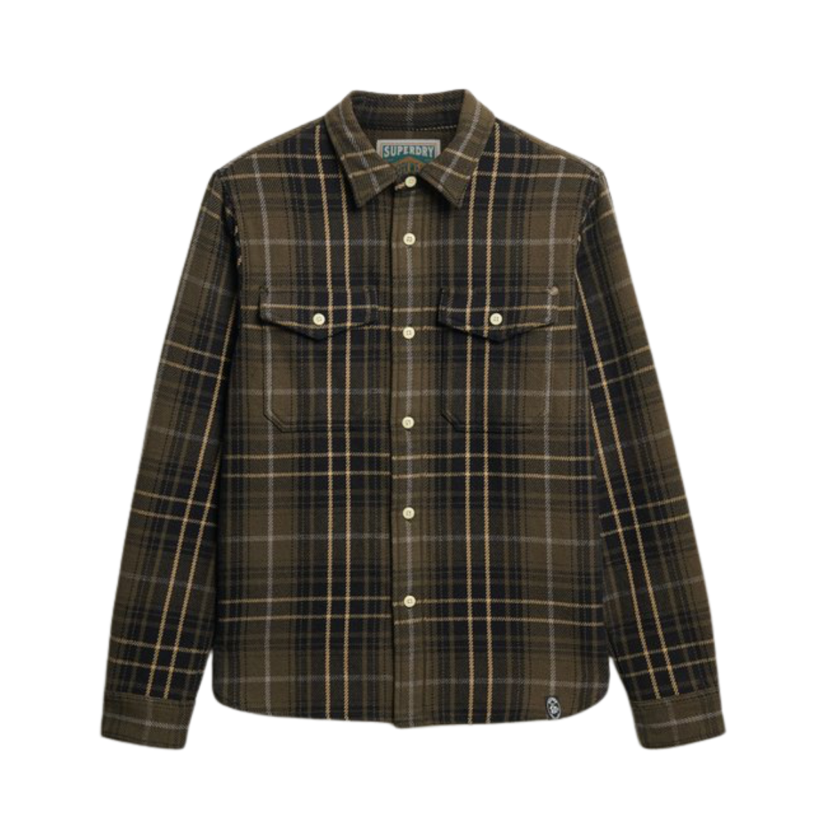 Merchant Heavy Checked Shirt - Homestead Ombre Olive Green