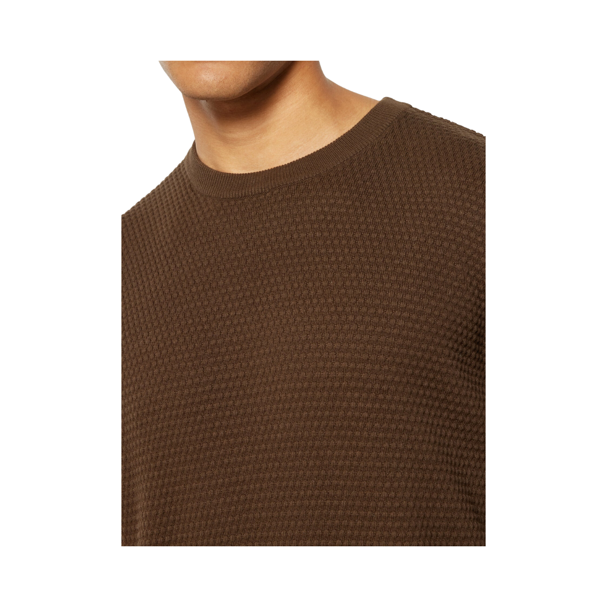 Vagn Reg Bubble Knit Crew Neck - Brown