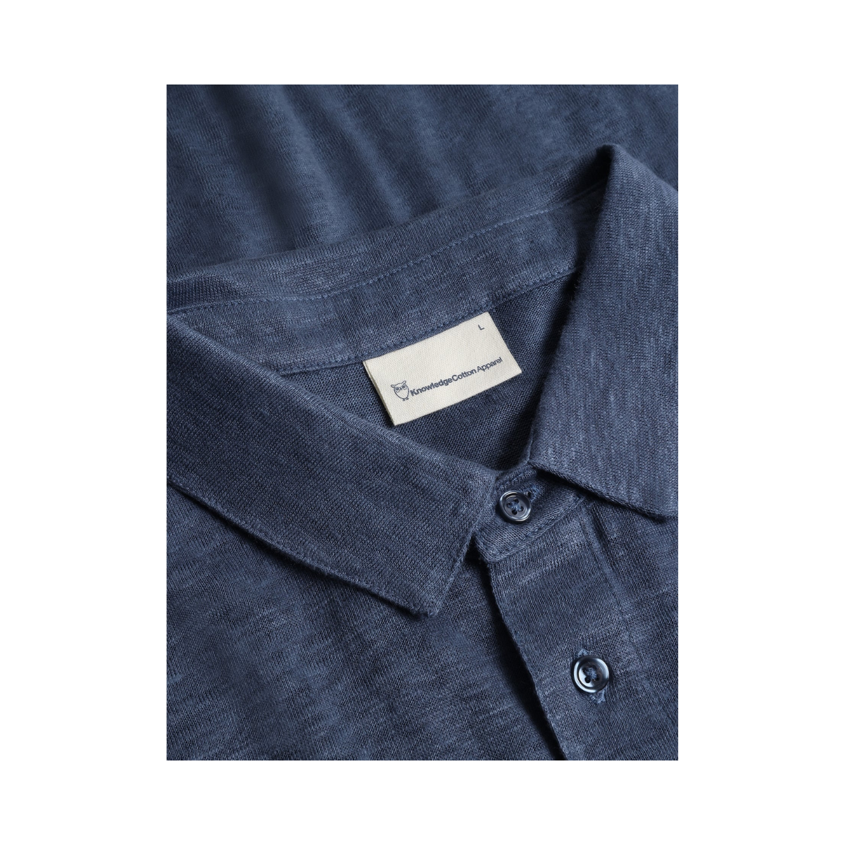Linen polo - Vintage Indigo
