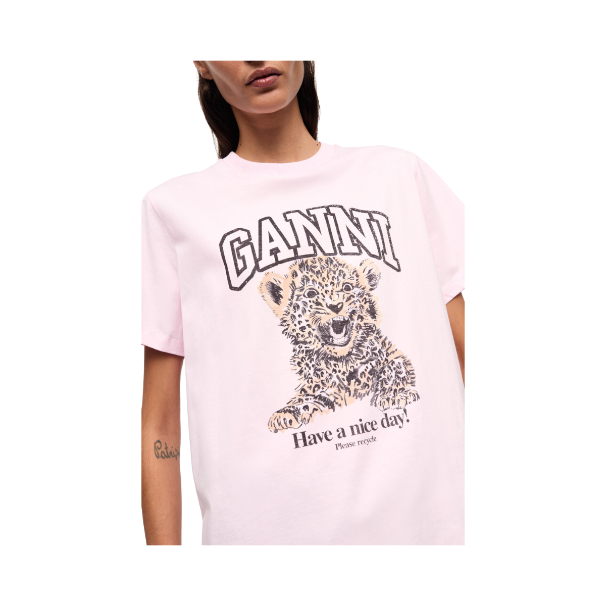 Basic Jersey Leopard Relaxed T-shirt - Chalk Pink