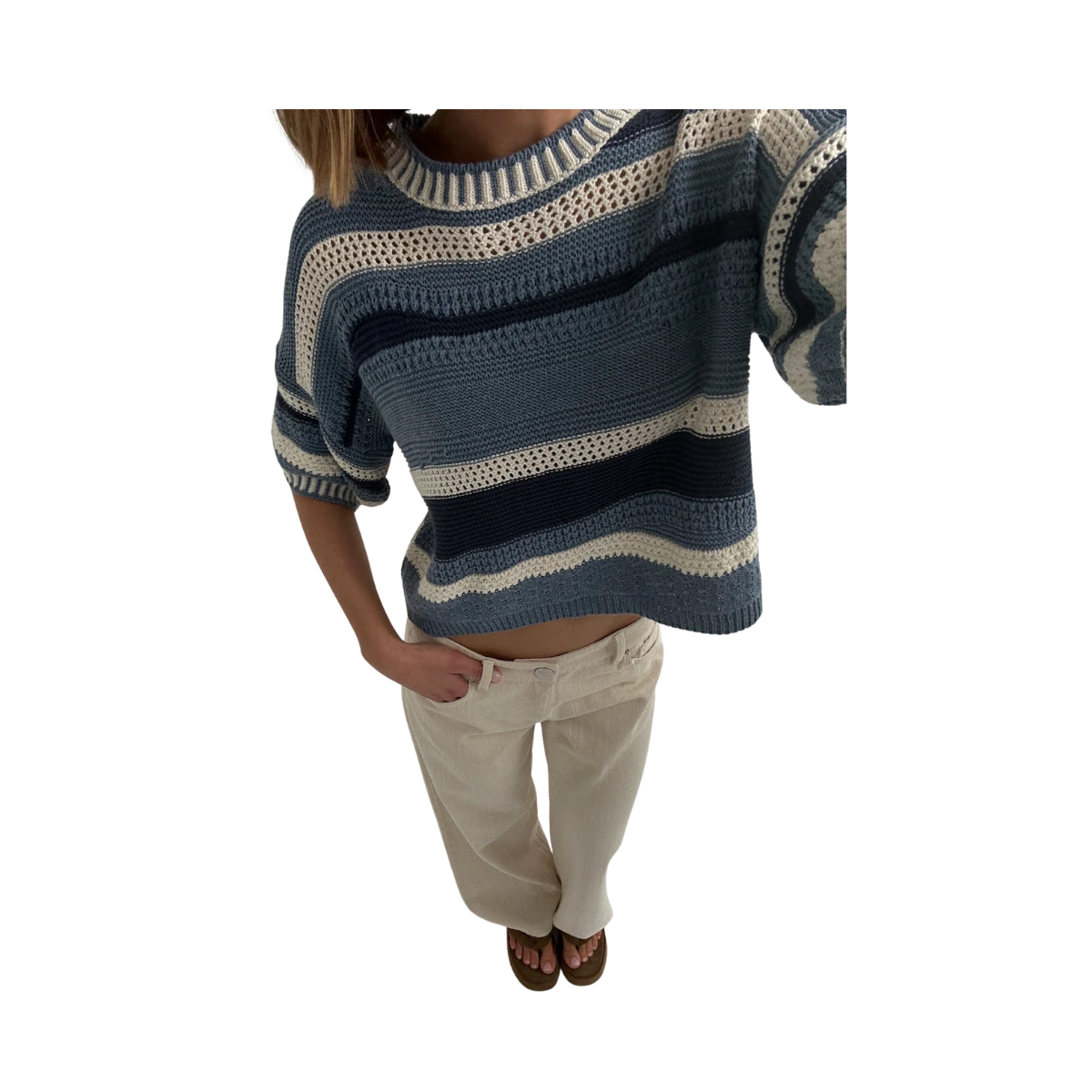 N-MARIAN KNIT - Daya Blue Stripe