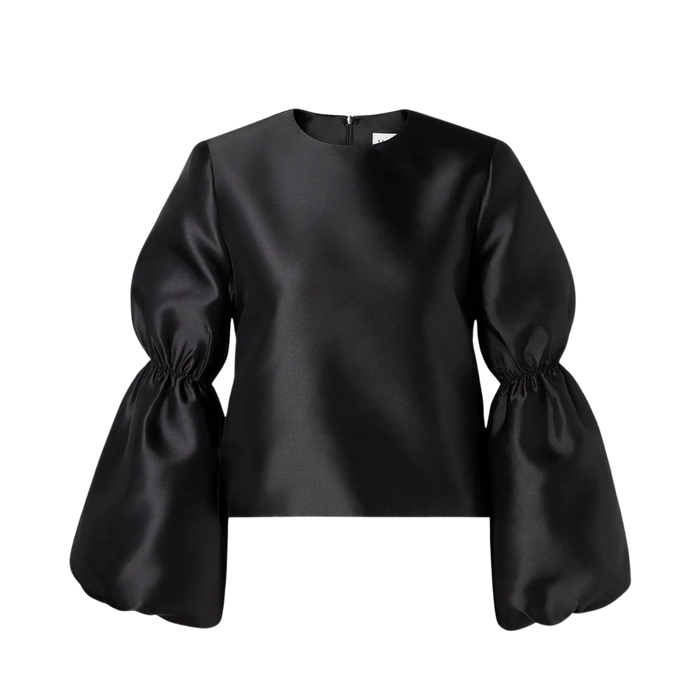 Cia Double Pouf Sleeve Blouse - Black