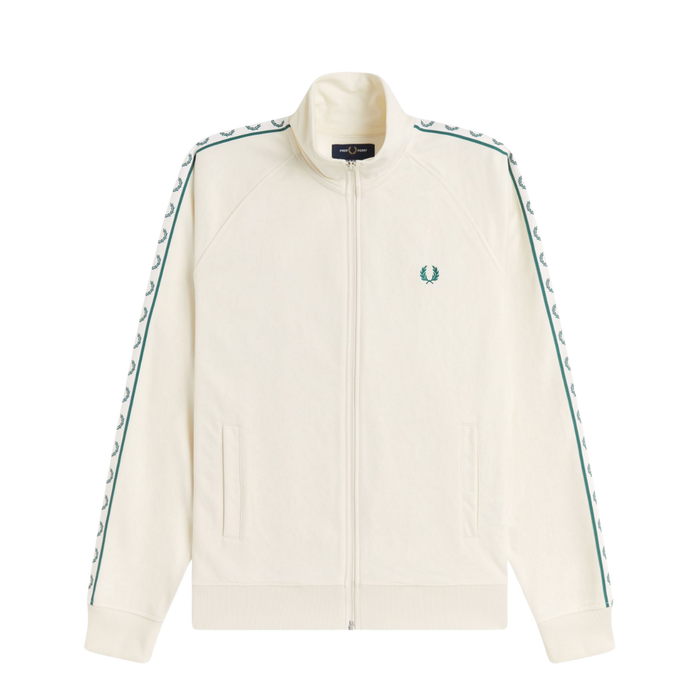 Contrast Tape Track Jacket - Ecru