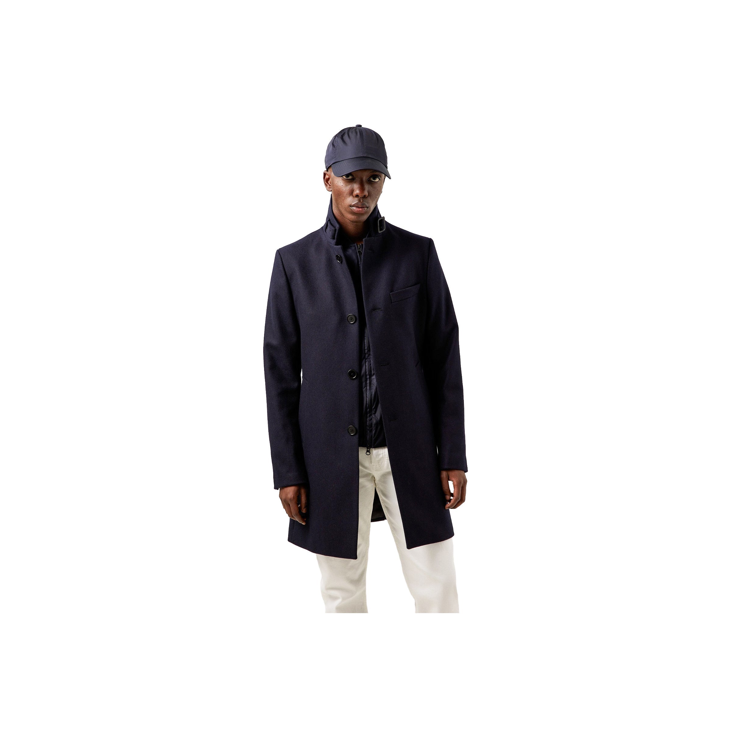 Holger Compact Melton coat - Blue