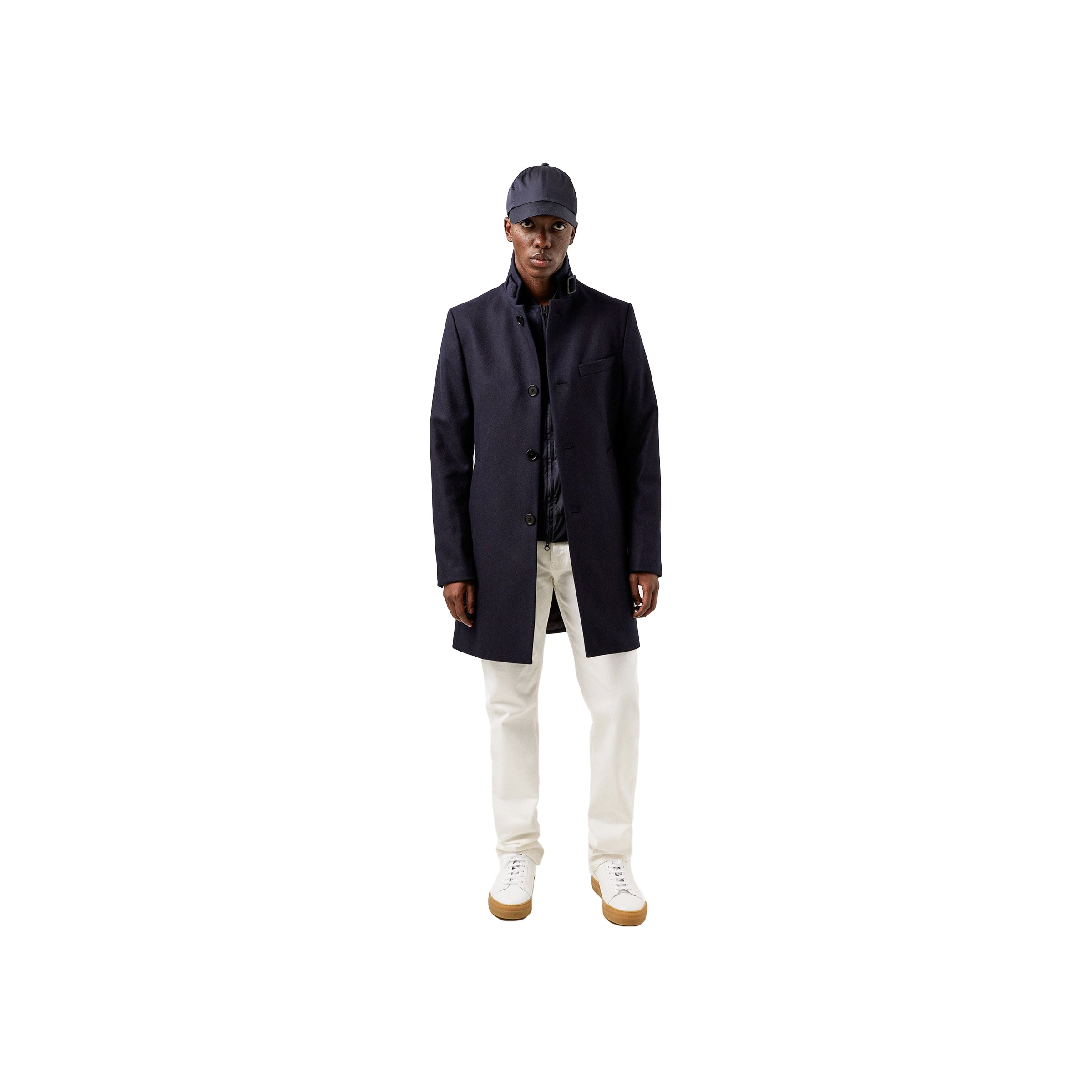 Holger Compact Melton coat - Blue