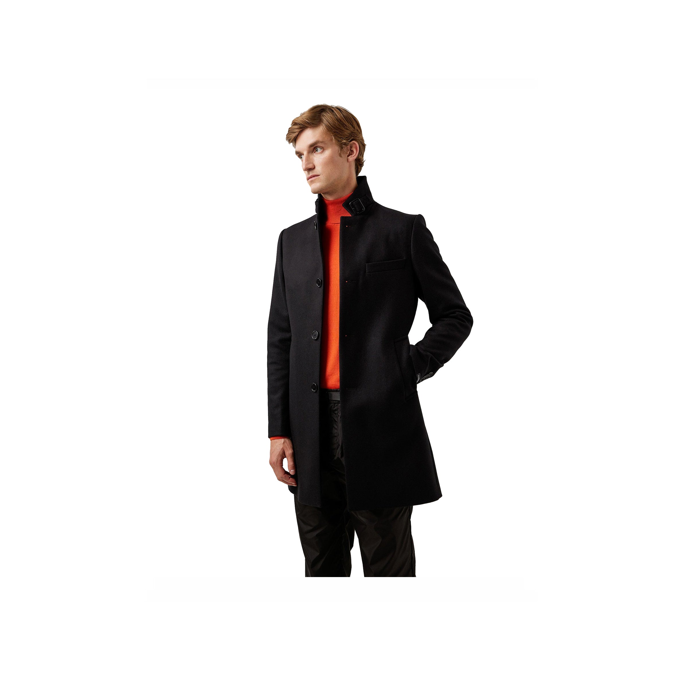 Holger Compact Melton coat - Black