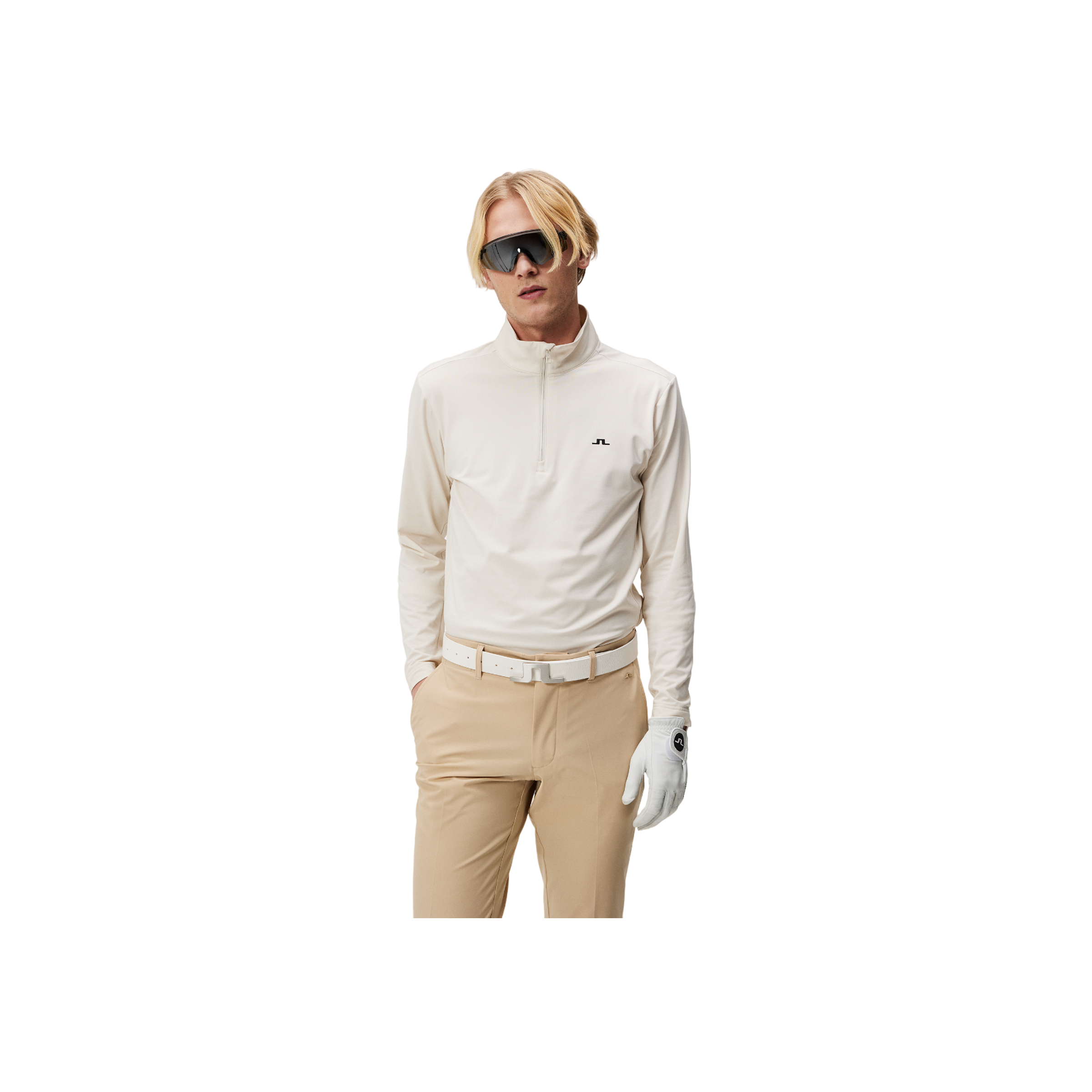 Luke Quarter Zip Mid Layer - White