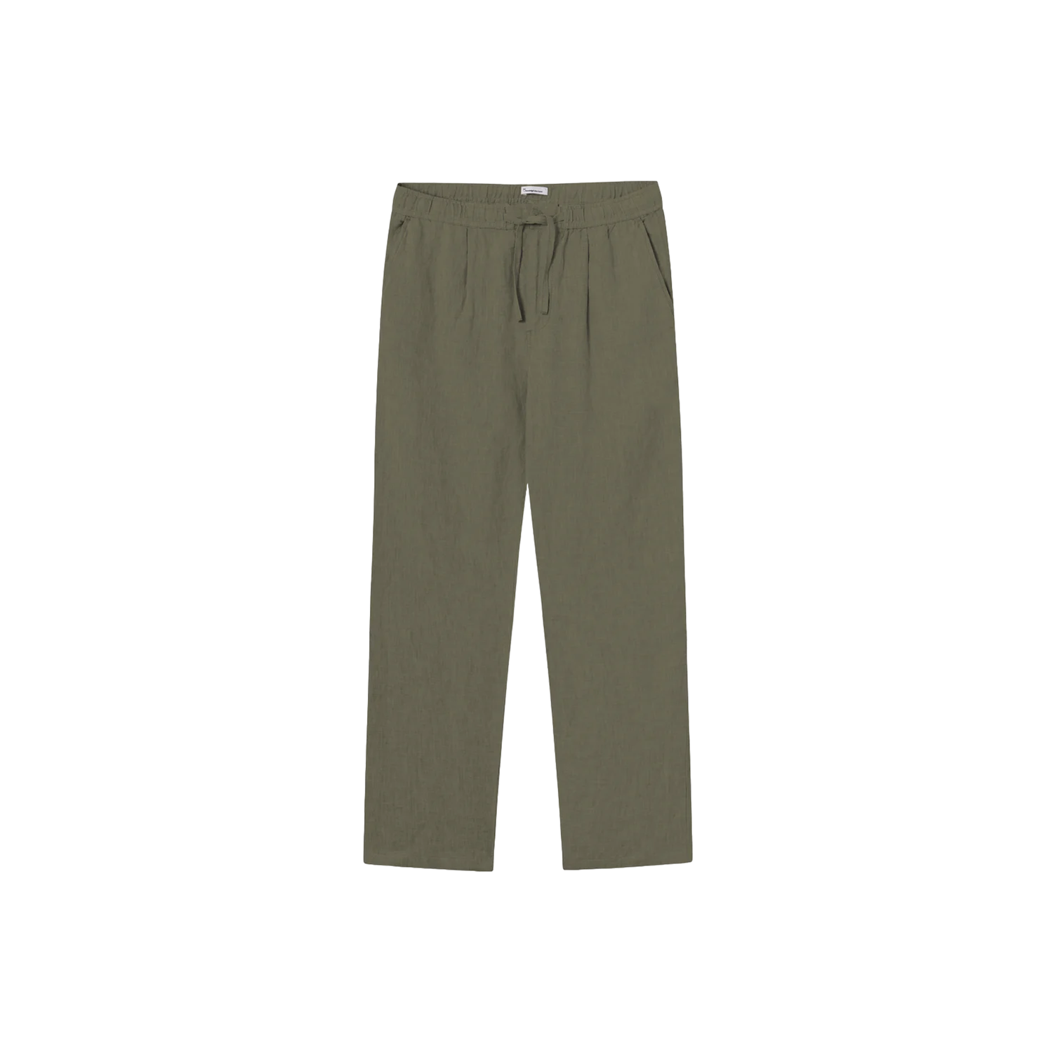 Loose linen pants - Burned Olive
