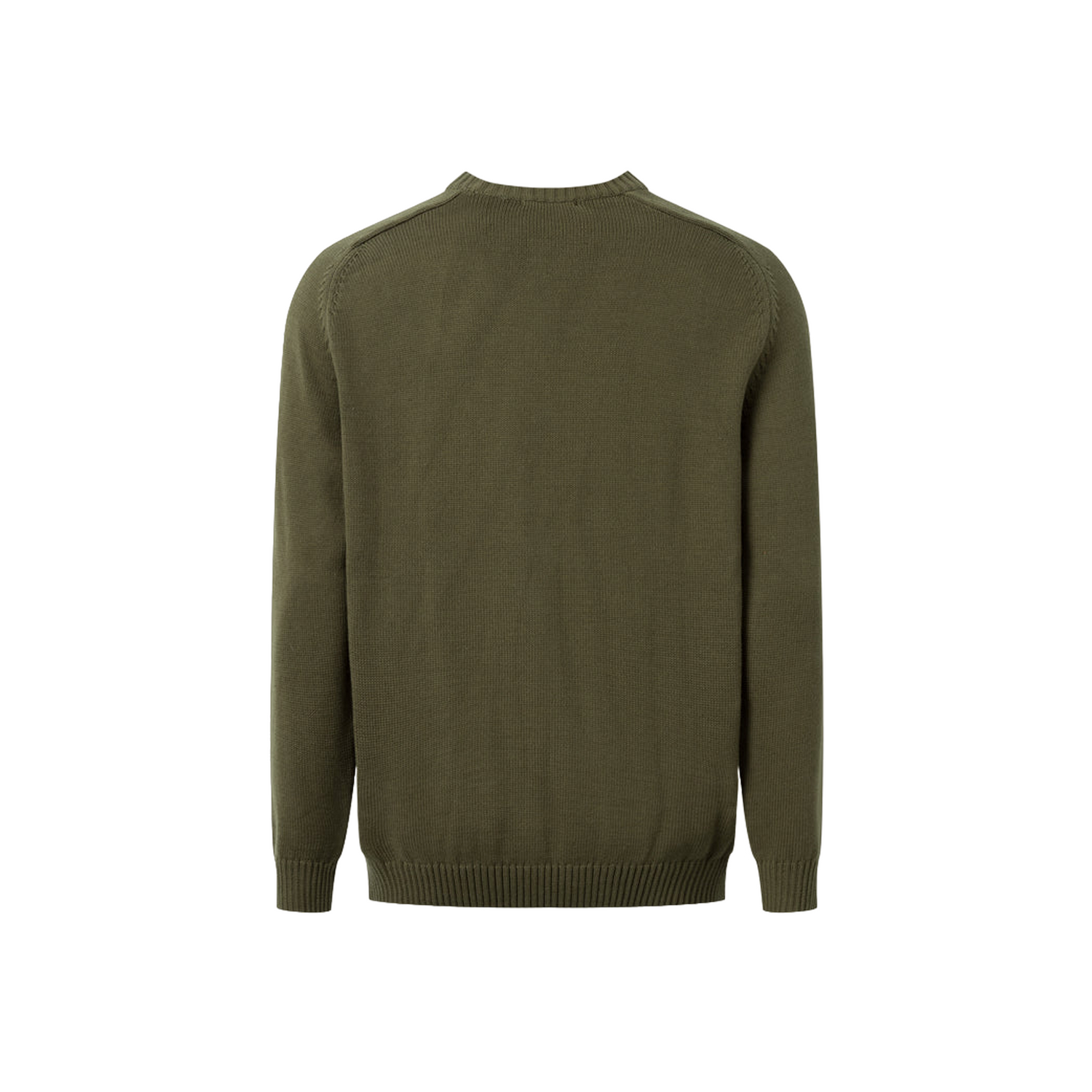 Plain Knitted Crewneck - Dark Olive