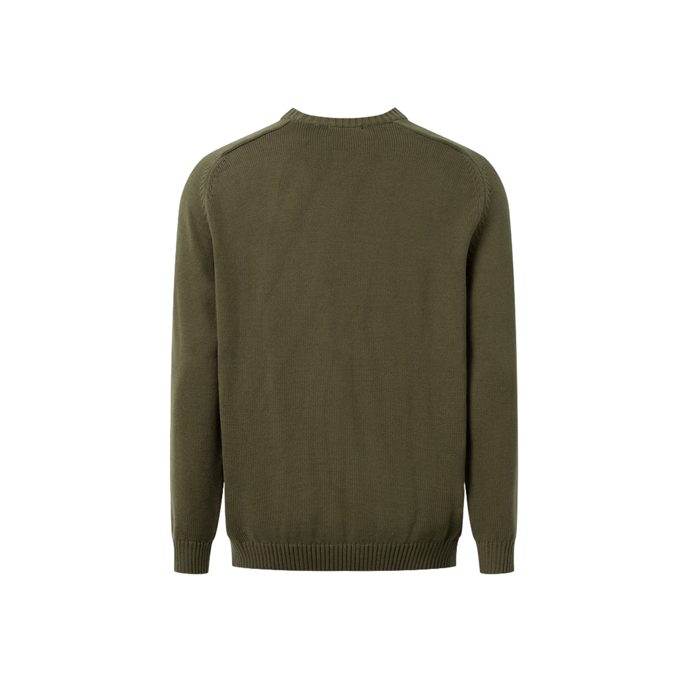 Plain Knitted Crewneck - Dark Olive