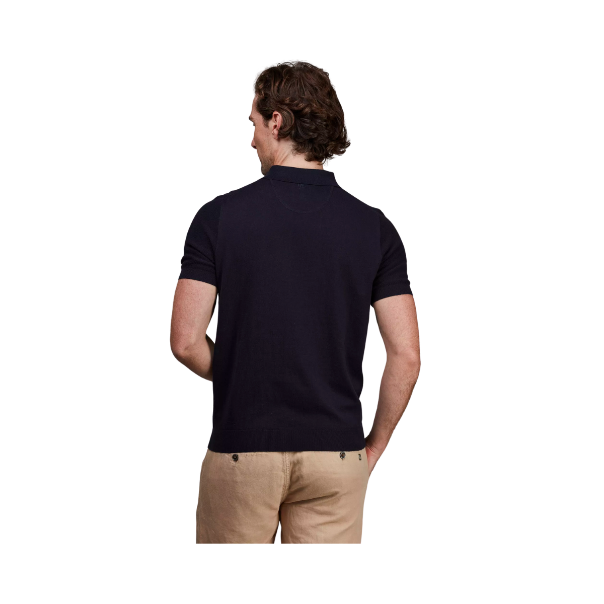 POLO COLLAR KNIT SH. SL - NAVY