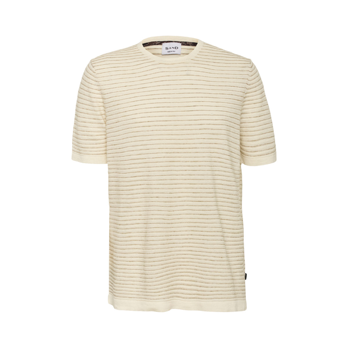 Linen Stripe - T-Shirt - Grey Off White