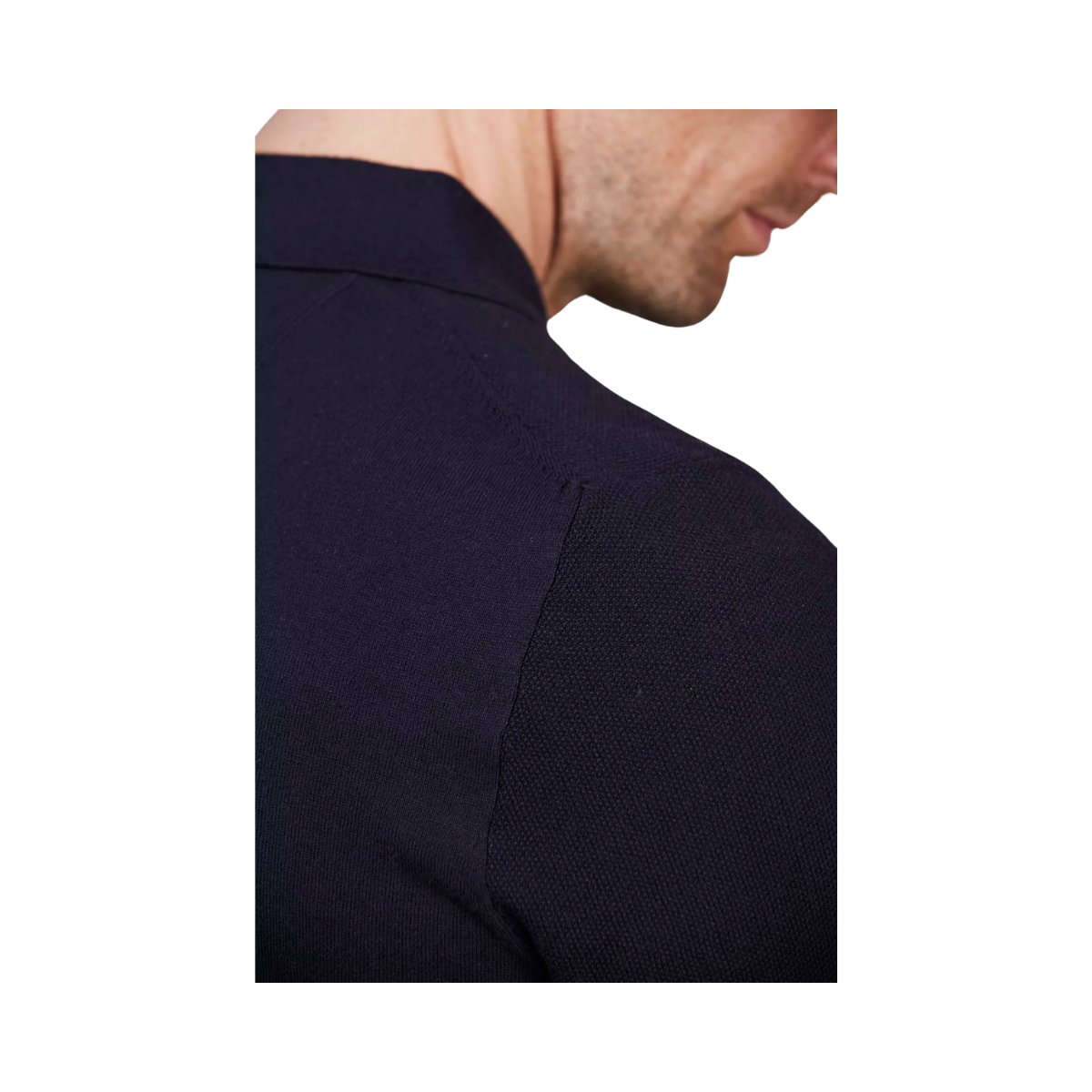 POLO COLLAR KNIT SH. SL - NAVY