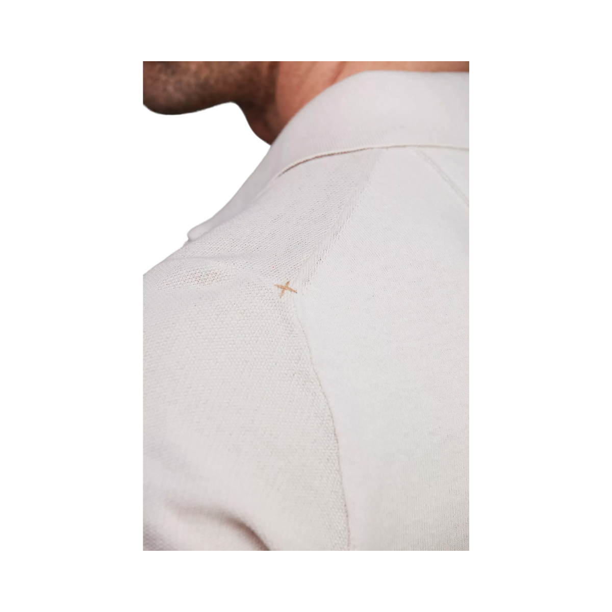 POLO COLLAR KNIT SH. SL - OFF WHITE