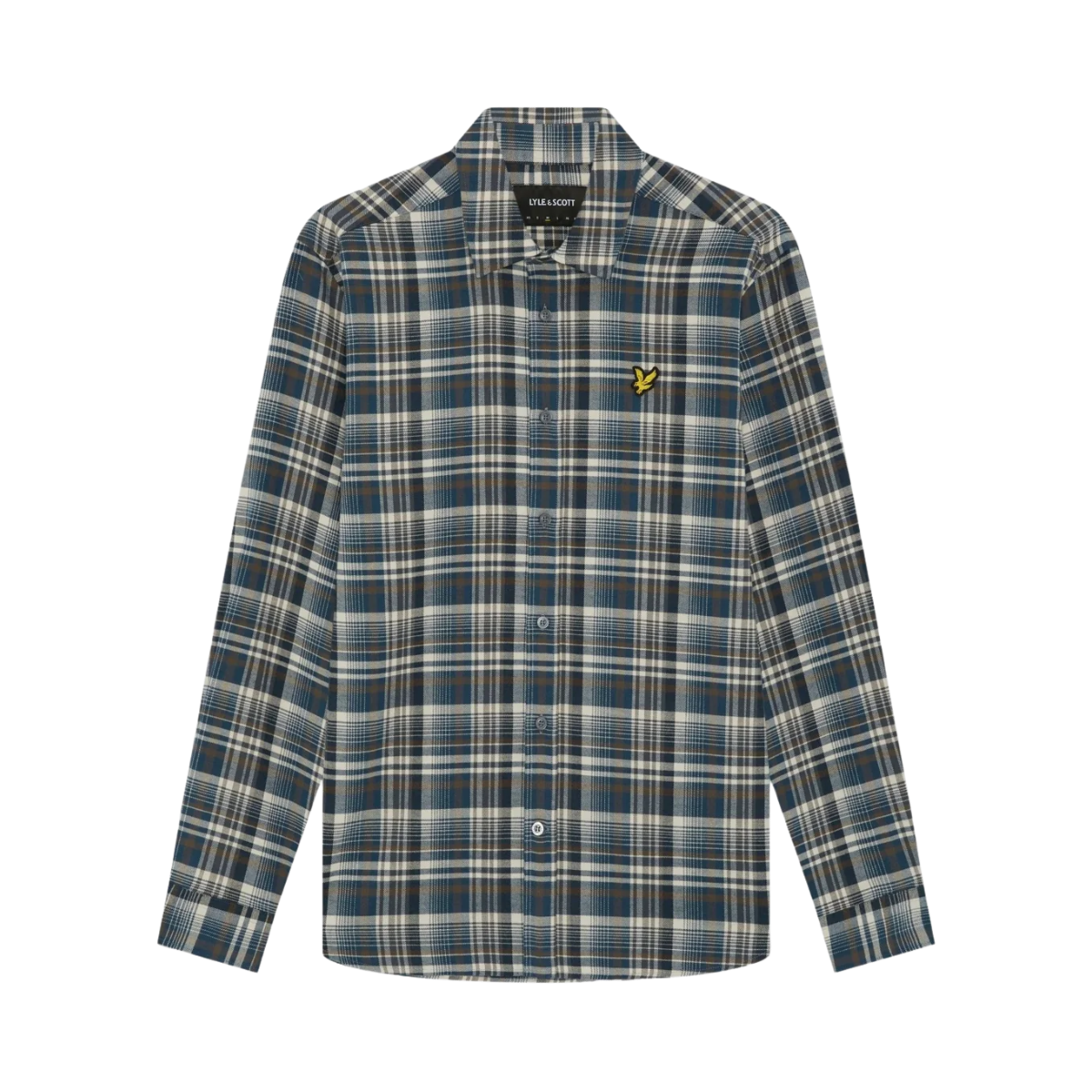 Offset Check Shirt - Aegean Blue