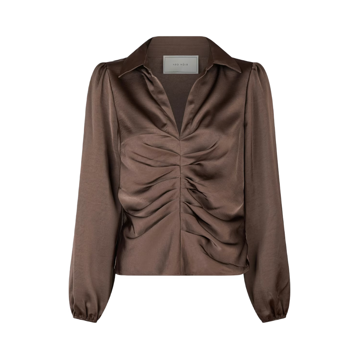 Mille Heavy Sateen Blouse - Dark Brown