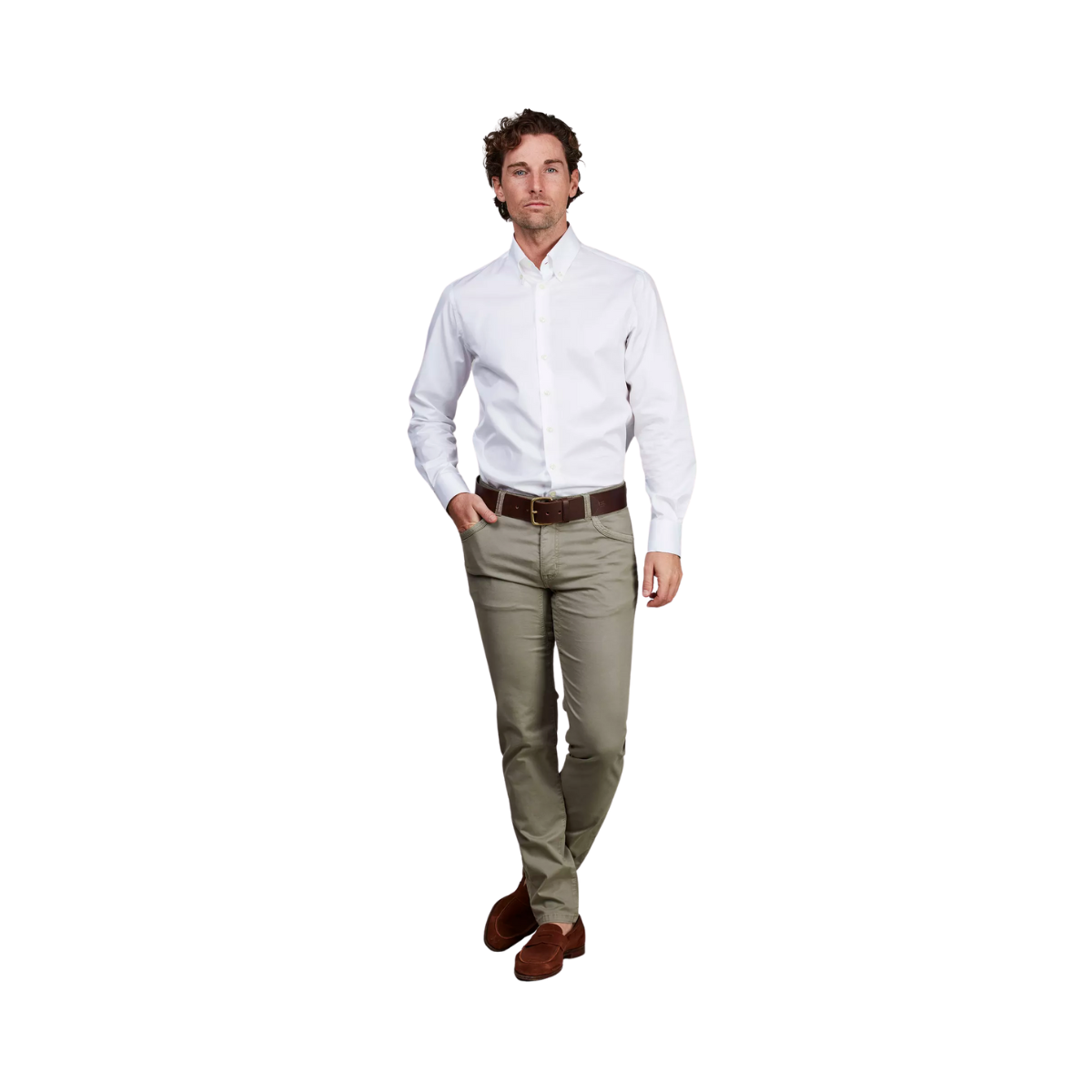 5-PKT CUT'N SEW AERODYN STRETCH - KHAKI GREEN