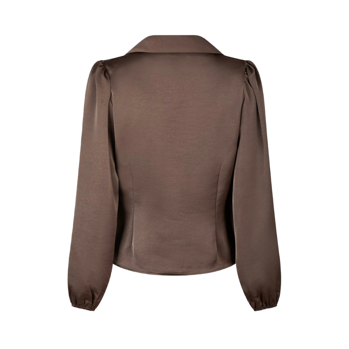 Mille Heavy Sateen Blouse - Dark Brown