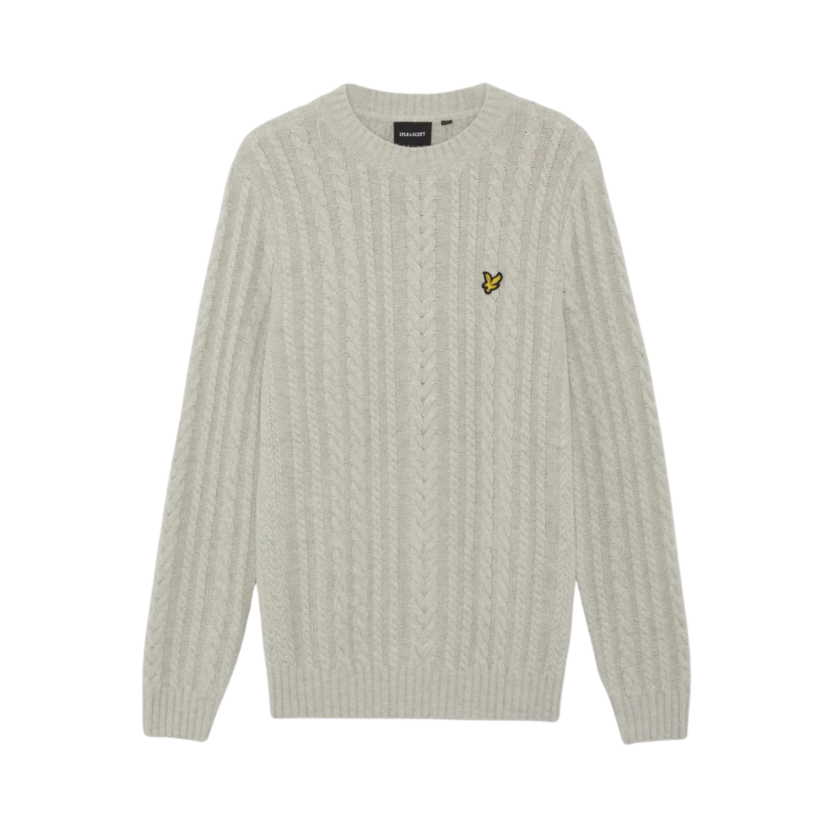 Cable Knit Crew Neck Jumper - Putty Marl