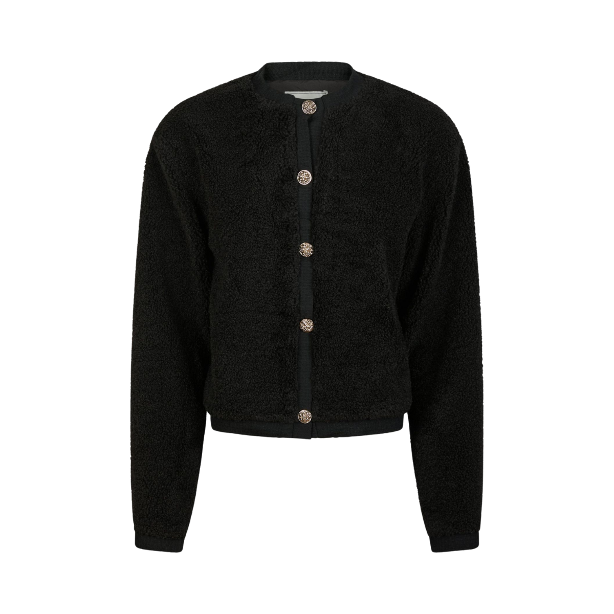 Limo Fluffy Knit Cardigan - Black