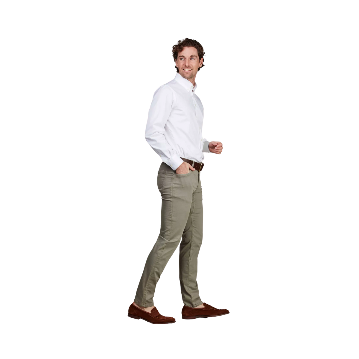 5-PKT CUT'N SEW AERODYN STRETCH - KHAKI GREEN