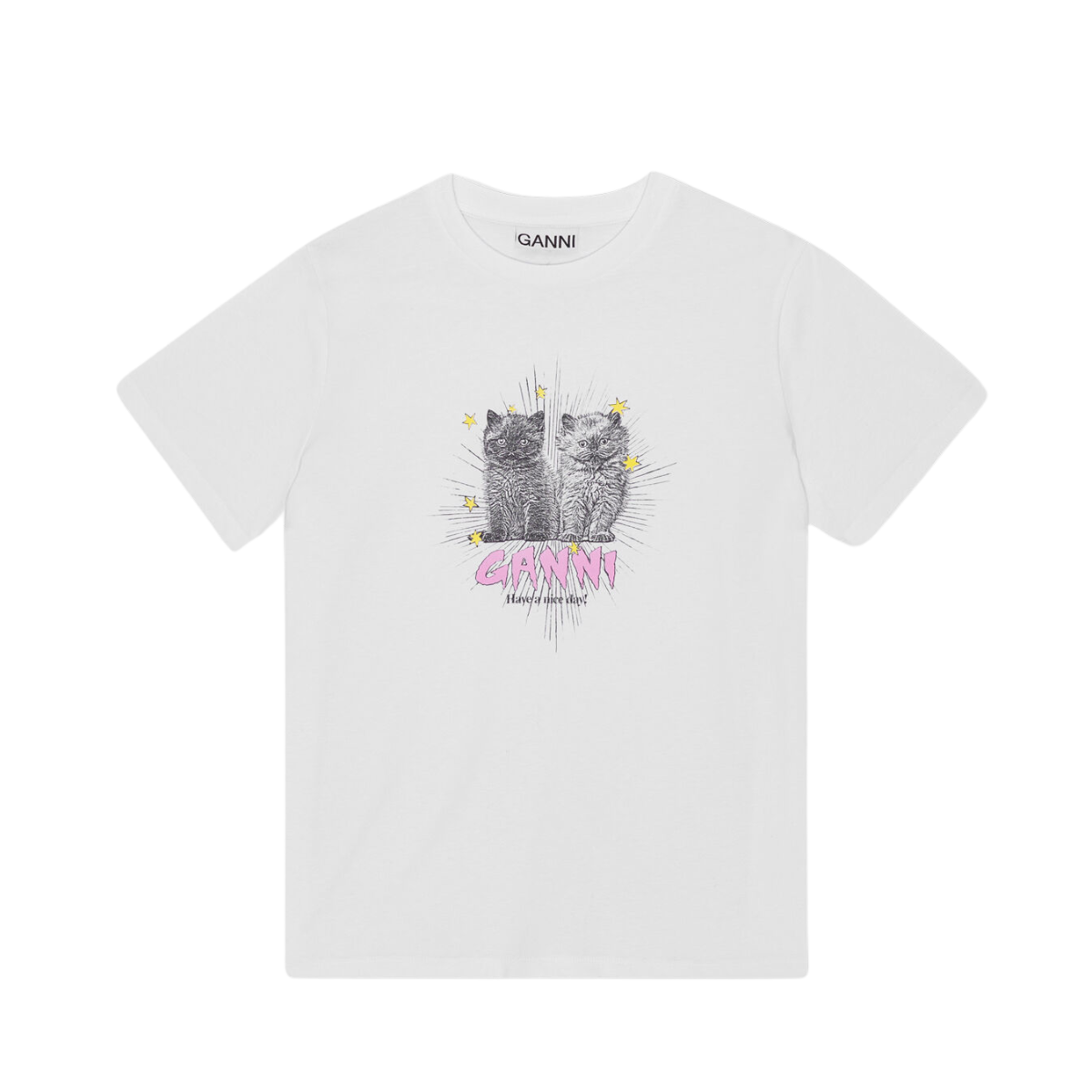 Basic Jersey Kittens Relaxed T-shirt - Bright White