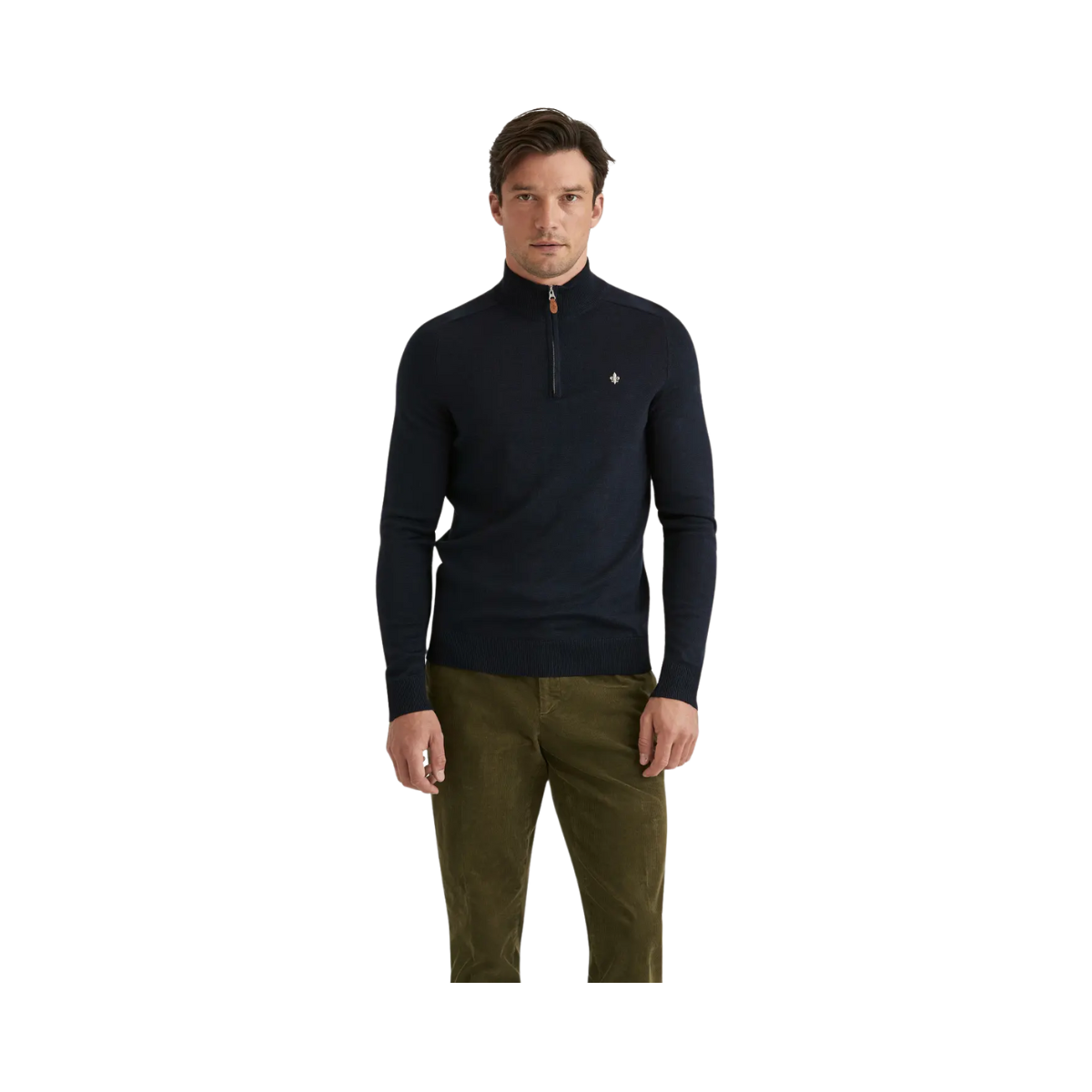 Merino John Zip - Navy