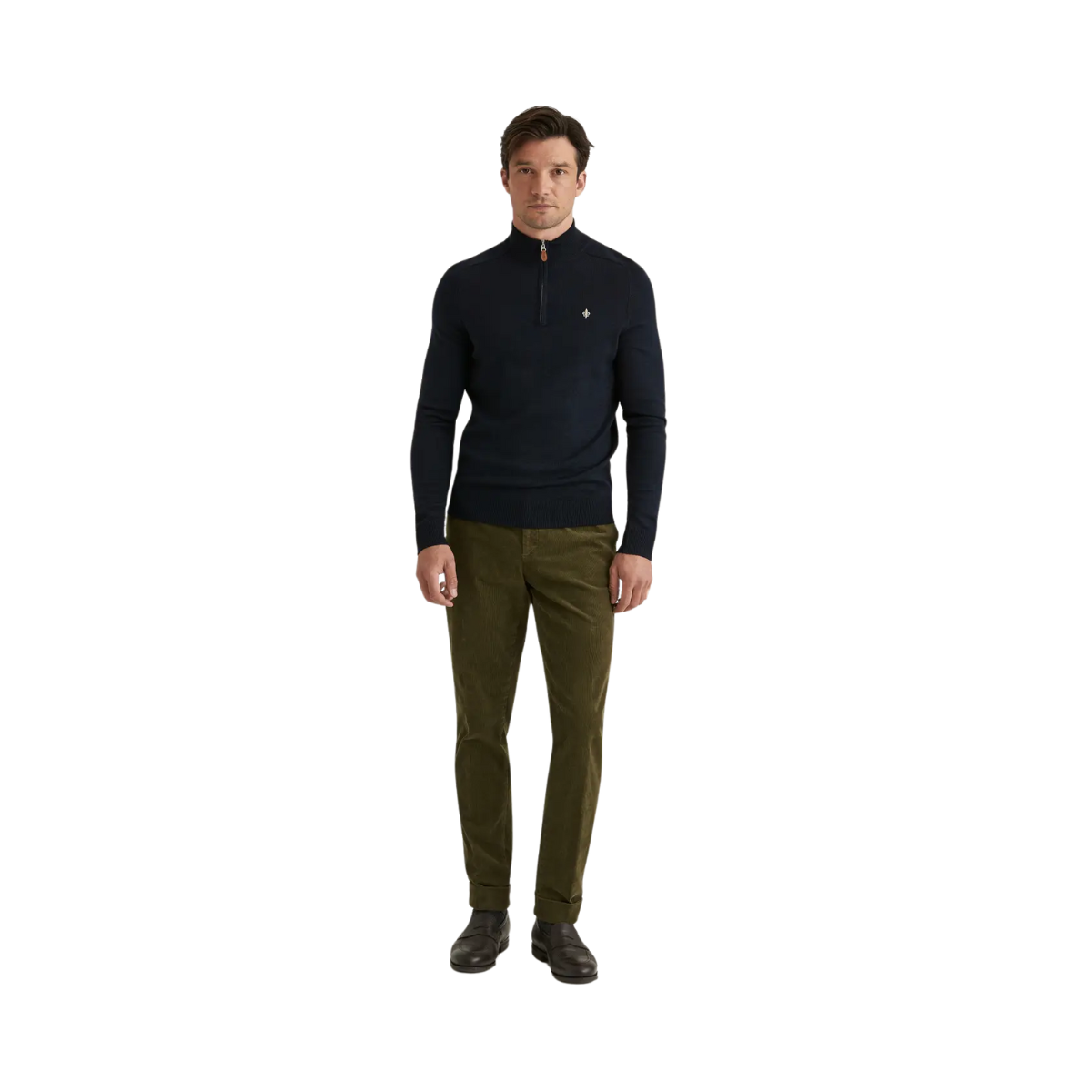 Merino John Zip - Navy