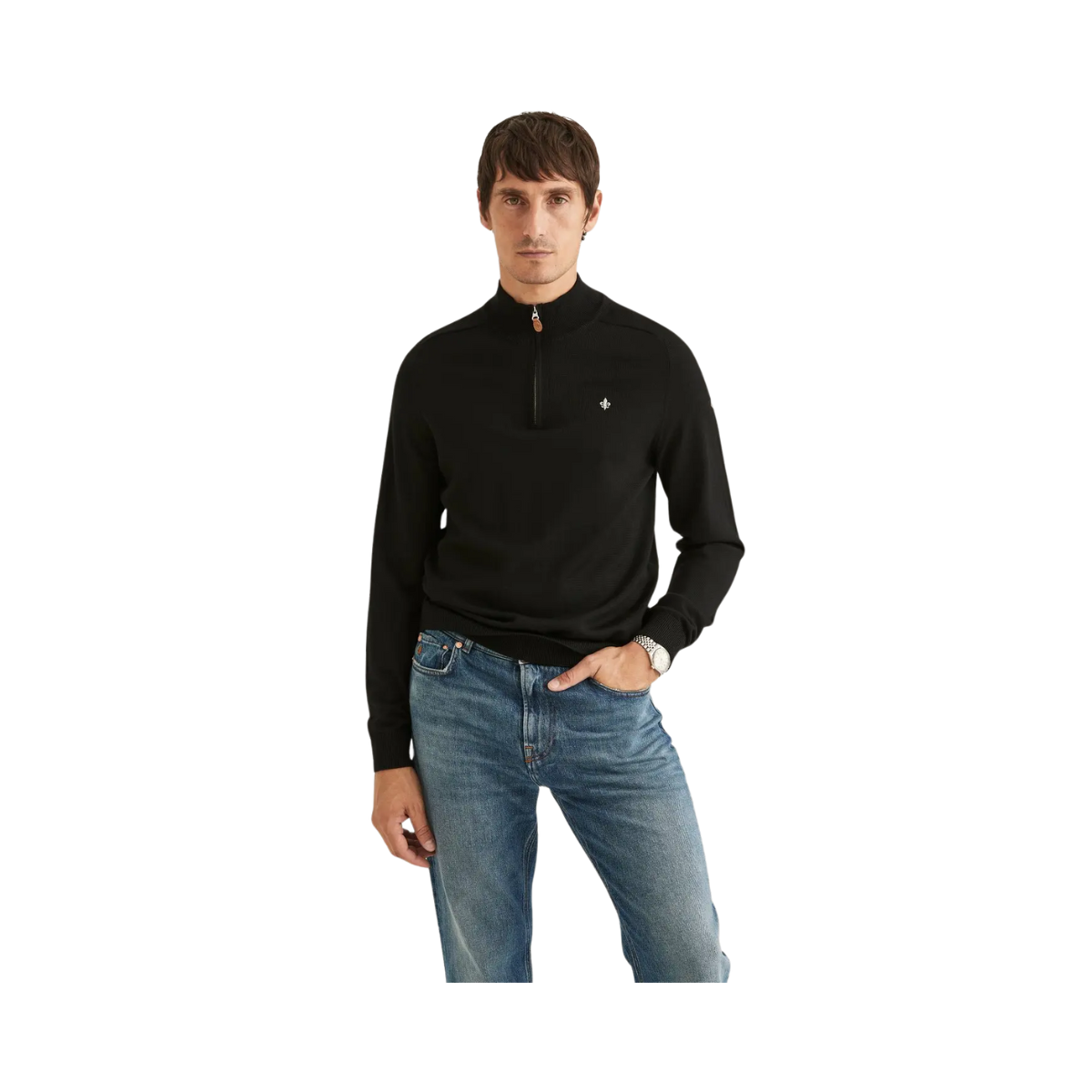 Merino John Zip - Black