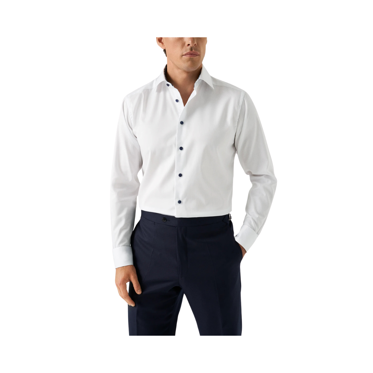 Floral Effect Signature Twill - White