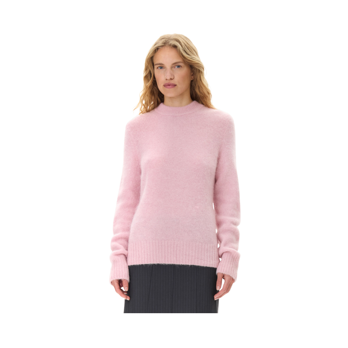 Brushed Alpaca O-neck - Pink